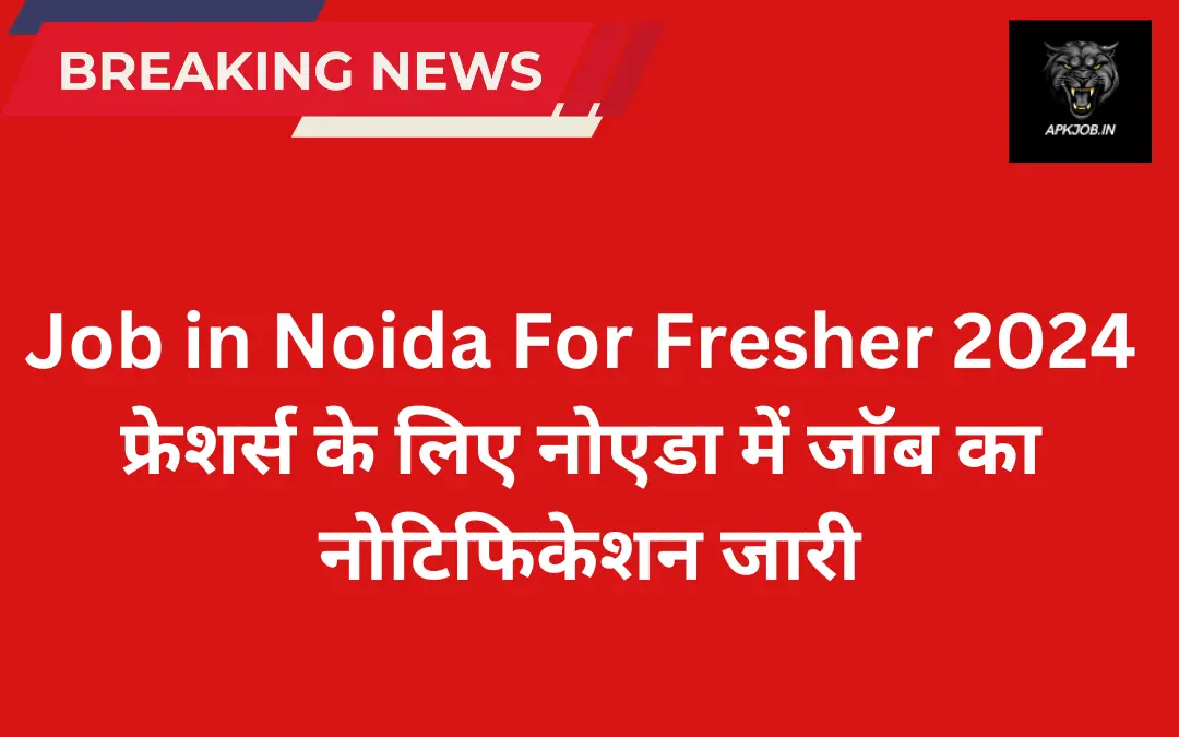 Job in Noida For Fresher 2024: फ्रेशर्स के लिए नोएडा में जॉब का नोटिफिकेशन जारी