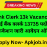 SBI Bank Clerk 13k Vacancy 2024