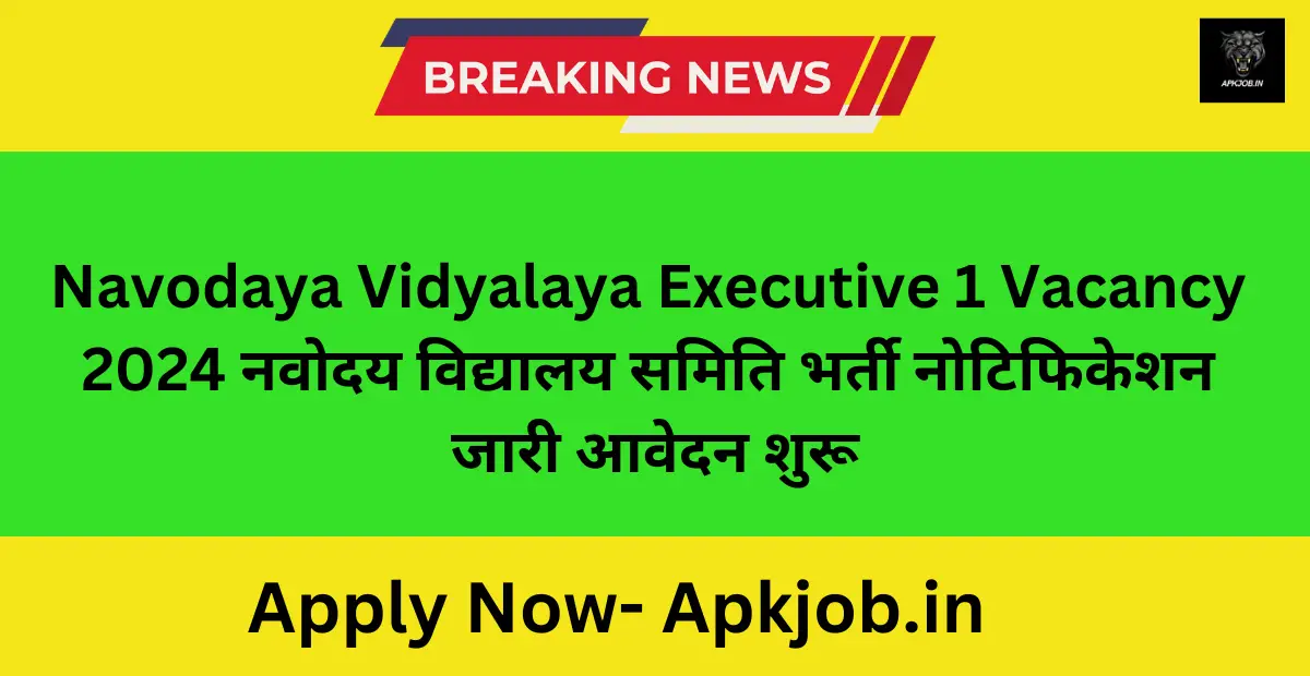 Navodaya Vidyalaya Executive 1 Vacancy 2024